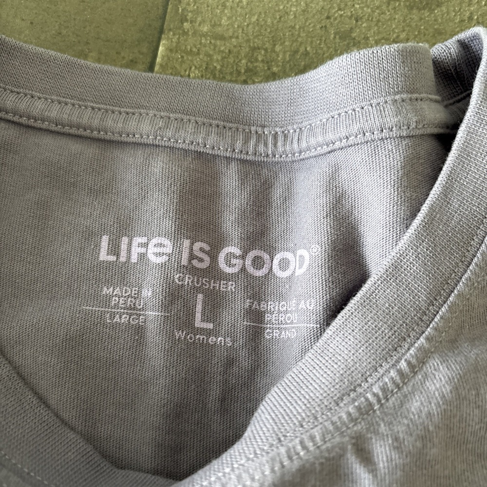 Life is Good Buon Natale Italian Christmas Cookies Long Slv Crusher Boxy Tee L - Picture 5 of 8